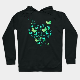 Green Heart Butterflies Hoodie